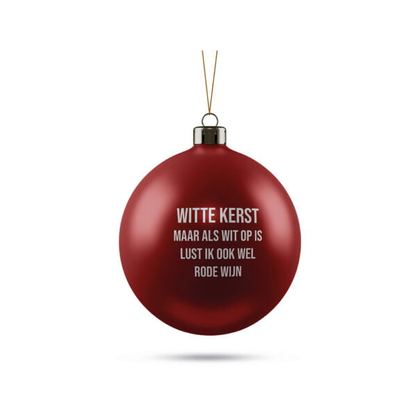 Kerstbal met tekst Witte (rode) Kerst