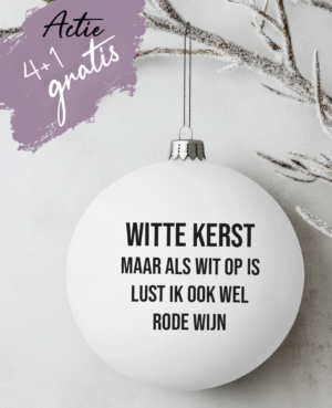 Kerstbal witte of rode kerst
