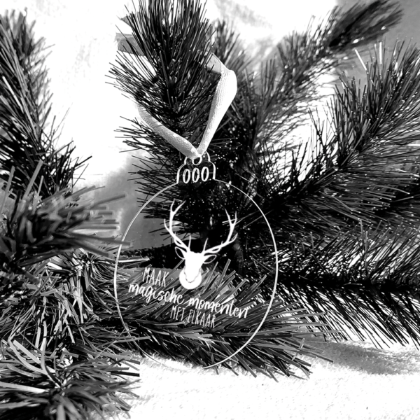 Kerstbal tekst plexiglas