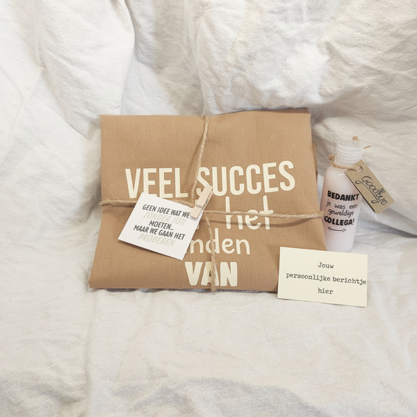 Afscheid cadeau met tekst collega