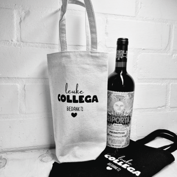 Afscheid collega cadeau bottle bag