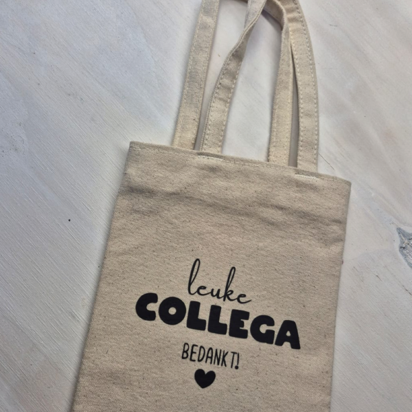 afscheid collega cadeau bottle bag