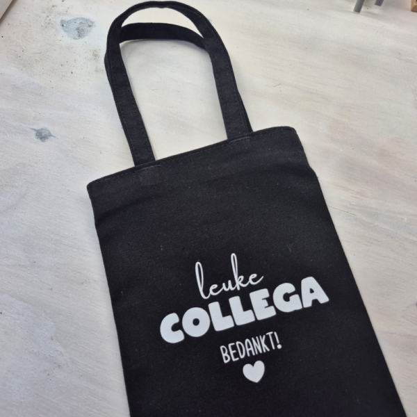 afscheid collega cadeau bottle bag